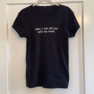 Black cap sleeve t-shirt